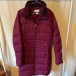 Columbia Women's Winter Down Puffer Jacket, Large, Removable Hood, Fuschia Color